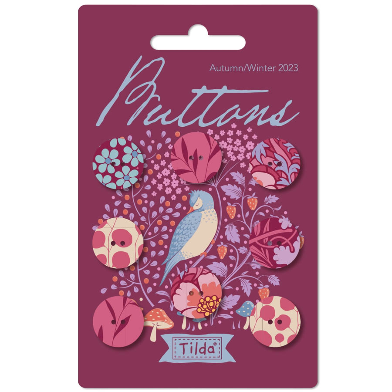 Tilda Knöpfe - Hibernation Buttons (16mm) - Plum